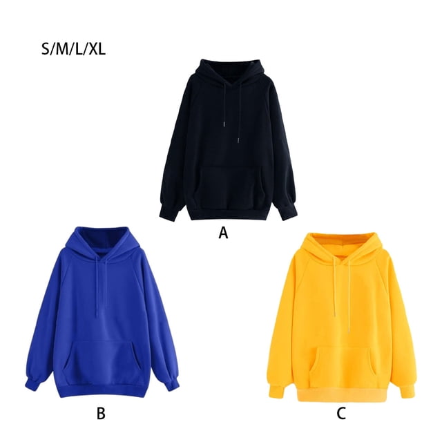 Baohd Rester Chic et Confortable Femmes Sweat à Capuche pour Toute Saison Confortable Jaune L 1Set
