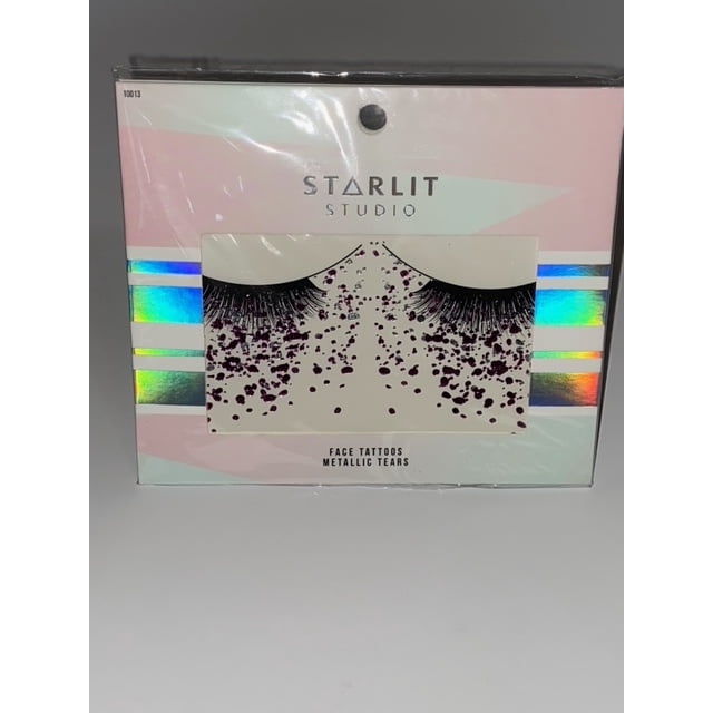 Pack of 2 - "Metallic Tears" Temporary Face Tattoos, by Starlit Studio