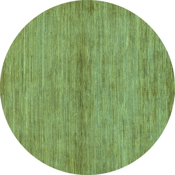 Ahgly Company Machine Washable Indoor Round Abstract Light Blue Modern Area Rugs, 6' Round