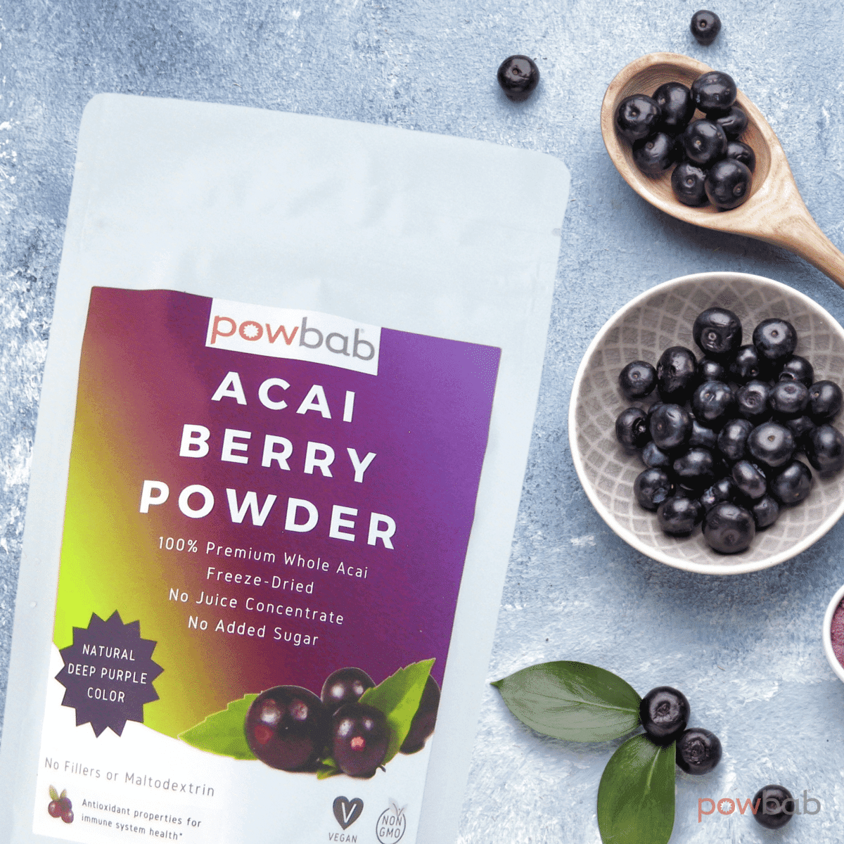 powbab Acai Berry Powder - 100% Organic Acai Berries Unsweetened (7 oz)