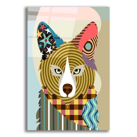 Epic Art 'Sly as a Fox' by Lanre Adefioyue, Acrylic Glass Wall Art, 12"x16"