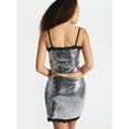 thumbnail image 3 of No Boundaries Sequin Mesh Tank Top and Mini Skirt Set, 2-Piece, Women's, 3 of 5