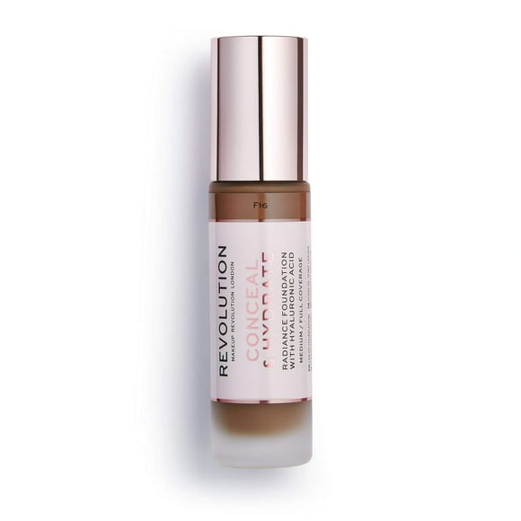 Makeup Revolution Fond de Teint Correcteur & Hydratant Maquillage Contenant Acide Hyaluronique Vegan & Sans Cruauté F16 23Ml