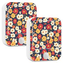 Yayeee 2-Pack Plug in LED Night Lights with Light Sensors Motion Detectors, Red Floral