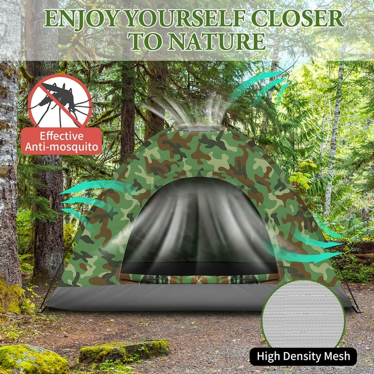 Tente Extérieure, Tente De Camouflage Portable 3-4 Personne Fenêtre