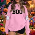 thumbnail image 2 of CONZONE Halloween Womens Sweatshirts Letter Ghost Graphic Oversized Sweatshirt for Women Spooky Season Fall Winter Pullover Tops, 2 of 5