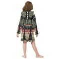 thumbnail image 7 of FORMRS Niños Bathrobe Unisex Hooded Robe Soft Plush Pajamas Sleepwear, Size 7-9T, Beige Striped Trees, 7 of 7
