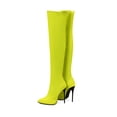 thumbnail image 3 of Woobling Women Slip Resistant Thigh High Boot Work Tall Comfortable Heels Yellow 8, 3 of 9
