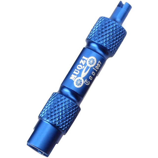 Herramienta de extracción de núcleo de válvula de extracción de tubo de válvula de bicicleta, válvula de neumático multifuncional, azul