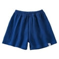thumbnail image 2 of Huowey Baby Toddler Girls Shorts Solid Color Elastic Waist Knee Length Wide Leg Breathable Loose Casual Lightweight Comfortable Summer Breathable Relaxed Bloomers Shorts,Dark Blue,6-7 Years, 2 of 3