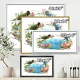 thumbnail image 4 of Parrots and Flowers By The Blue Waterside 40 in x 30 in Framed Painting Canvas Art Print, by Designart, 4 of 5