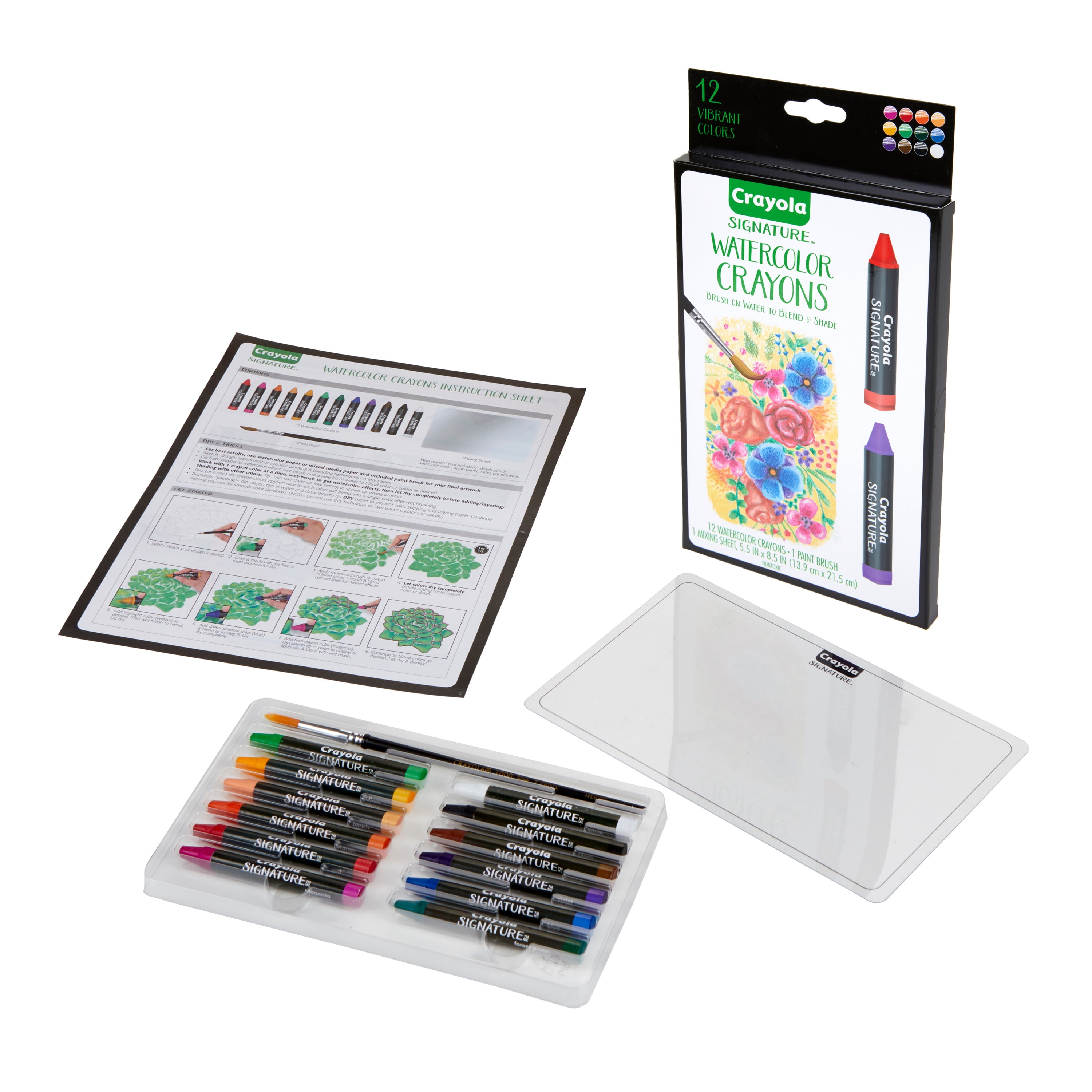 Crayola Signature Watercolor Crayon Sticks Paint Set, 12 Ct, Adult & Teen Stocking Stuffers, Holiday Arts and Crafts