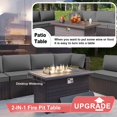 thumbnail image 4 of kullavik 14 Pieces Patio Furniture Set Outdoor Furniture Wicker Sectional Sofa Set, Rattan Patio Conversation Set with 43in 55,000 BTU Propane Gas Fire Pit Table and Glass Coffee Table,Grey, 4 of 7