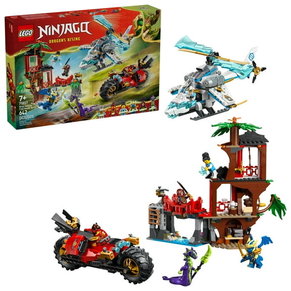 LEGO NINJAGO Ninja Vehicle Tree House Battle Building Toy for Boys, Girls, & Kids, Ages 7  - Ninja Playset W/5 Minifigures, Motorcycle & Helicopter Toys - Gift Idea for Birthdays - 71857