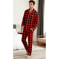 thumbnail image 3 of Lollipie Men Pajamas Set Pjs Button Down Sleepwear 2 Piece Long Sleeve Lounge Set Soft Nightwear with Pockets, 3 of 7