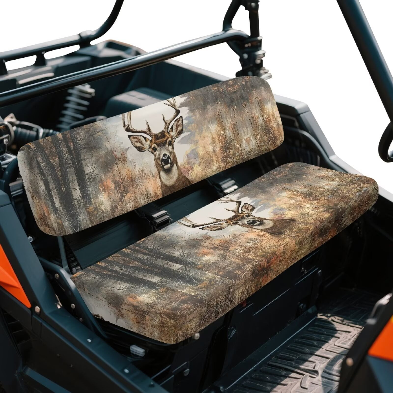 Uorisanigo UTV Seat Cover Anti-Slip Mule Seat Cover Fit for Kawasaki Mule 3010 Deer Hunting Camouflage Front Bench Covers Protector for All Seasons UTV Pioneer Seats Accessories