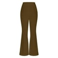 thumbnail image 4 of LLYwey s Yoga Pants Women Ladies Front Split Cropped Pants Suit Pants Ladies High Waisted Flared Pants New Full Length Pants Trousers Regular Fitted Khaki XL, 4 of 8