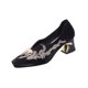 thumbnail image 1 of Cojines Del Dedo Del Pie para Zapatos con Exquisito Dedo Del Pie Bordado Y Acento de Metal Pulido, Tacón de Bloque Bajo de 2 Pulgadas para la Estabilidad, Zapatos de Tacón Bajo de Desgaste Casual Ver, 1 of 9