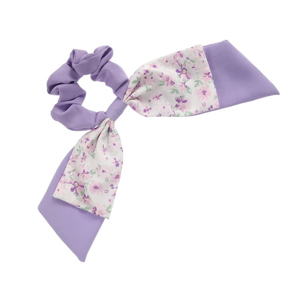 Unique Bargains 1 Pc Classic Grace Bow Hair Ties Hairdo Ties for Women 2.76" Diameter Purple