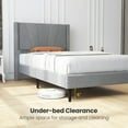thumbnail image 5 of Costway Twin Bed Frame Modern Platform Bed with Linen Upholstered Wingback Headboard, 5 of 10