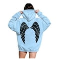 thumbnail image 3 of YUEHUA Silver Angel Wing Print Hoodies for Women Men Fleece Sweatshirts Pullover Funny Hoody Hooded With Pockets, 3 of 6
