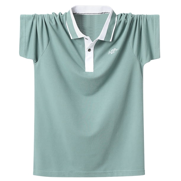 Bajo Camisas para Hombres de Color Sólido Manga Corta Cuello de Vuelta, Camisa de Blusa Casual para el Uso Diario
