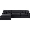 thumbnail image 3 of Meridian Furniture Comfy Black Linen Textured Fabric Modular Sectional, 3 of 15