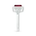 thumbnail image 3 of ANGARA Natural Aeon Vintage Style Emerald-Cut 1.6 ct Ruby Halo Engagement Ring with Milgrain in 14K White Gold for Women (Size-8x6mm) | July Birthstone Jewelry for Her | Natural Ruby Rings, 3 of 10