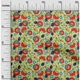 thumbnail image 2 of oneOone Velvet Lime Fabric Asian Suzani Sewing Material Print Fabric By The Yard 58 Inch Wide, 2 of 5