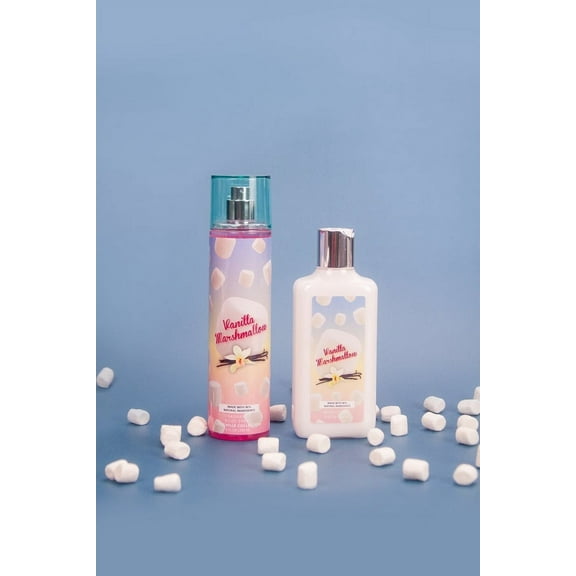 So French Vanilla Marshmallow Bath & Body Set, Includes Body Mist and Body Lotion, 2 Piece