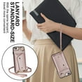 thumbnail image 5 of Allytechgroup Wallet Case for Apple iPhone 8 Plus/7 Plus, RFID Blocking Crossbody Shoulder Strap Hand Wrist Cards Holder Ring Stand Bumper Drop Protection Phone Case for Girls Women, Rosegold, 5 of 9