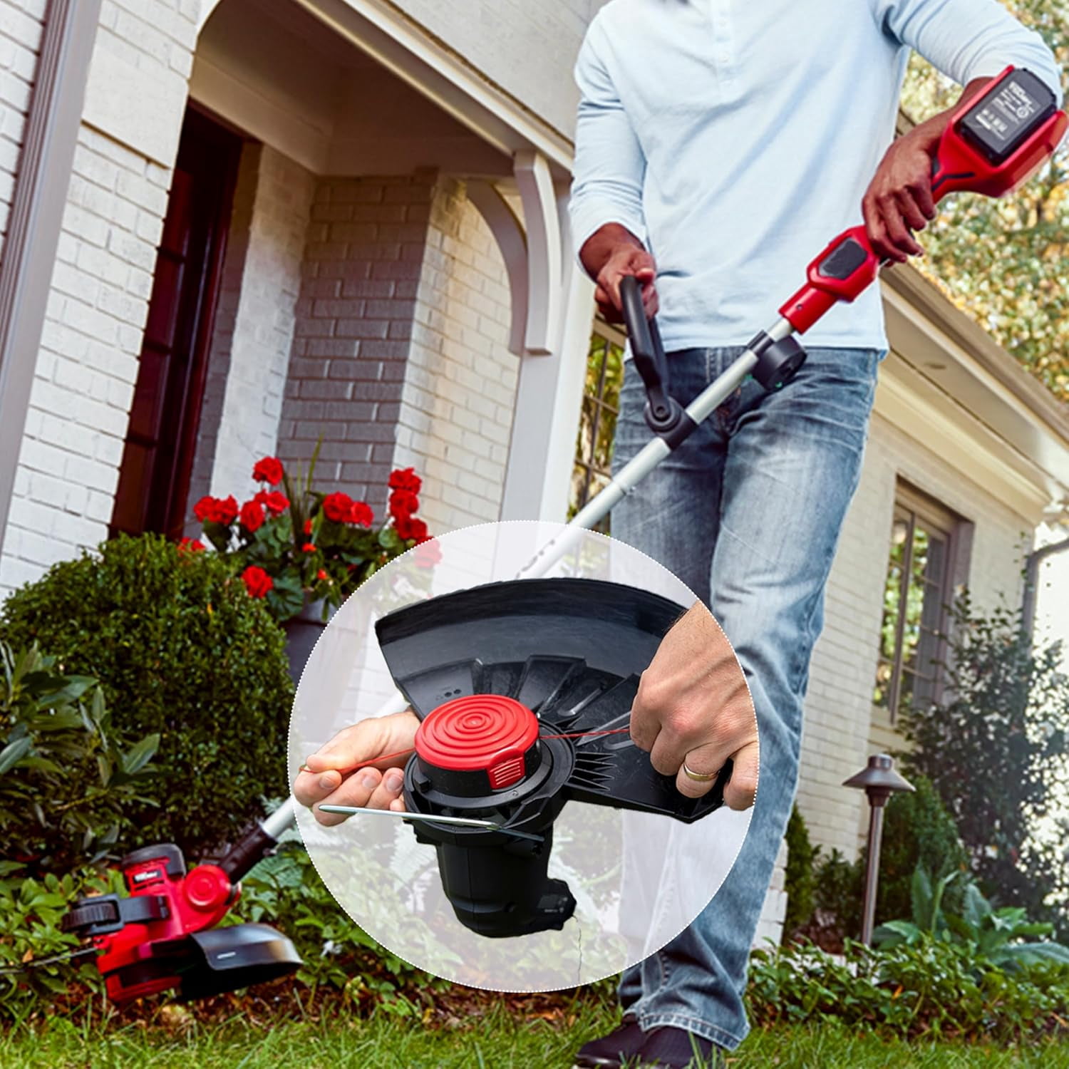 Weed Eater Spool Cap Cover Compatible with Hyper Tough HT19-401-003-03 HT18-401-002-01 HT10-401-002-01 HT18-401-004-01 HT21-401-002-04 String Trimmer, Red, 2 Pack
