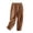 Brown-06, variant on REALiKUN Women's Cotton Linen Tapered Cropped Pants Elastic Waist Trousers