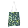 thumbnail image 2 of YFYANG Reusable Cotton Canvas Tote Shopping Bag, Green Flower Graffiti Washable Portable Grocery Bag for Daily Travel, 2 of 8