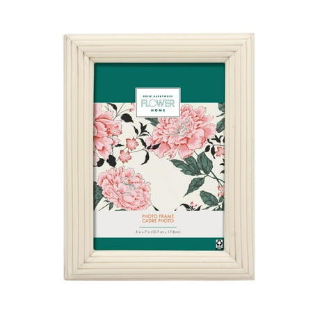 Drew Barrymore Flower Home 5x7 Rectangular Resin Table Top Single Picture Frame, Ivory