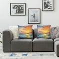 thumbnail image 3 of COMIO Short Plush 2-Piece Pillowcase Set Colorful Abstract Paintings Sky Blue and Orange White, 3 of 6