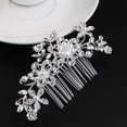 thumbnail image 6 of Rain&Star Bridal Hair Clip Silver Bridal Hair Clips Hair Accessories Pearl Wedding Fancy Hair Clips Metal Hair Snap Clips Rainbow Hair Comb Clips Small Mega Clip Ponytail Hair Clip for Women, 6 of 7