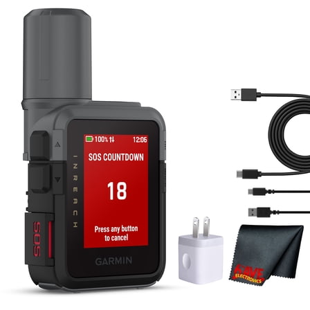 Garmin inReach Mini 3 Satellite Communicator with Global Two-Way Messaging, Color Touchscreen, Interactive SOS, Weather Updates, LiveTrack Location Sharing and Up to 350 Hours Battery Life Bundle