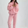 thumbnail image 6 of YUGYXL Womens Sweatsuit 2 Piece Outfits Fall Winter Fleece Half Zip Sweatshirts and Sweatpants Joggers Set Pink XL, 6 of 6