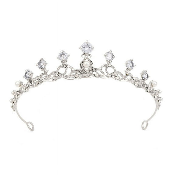 XmhyTop-A Wedding Tiara for Bride Princess Tiara Headband Bridal Crown,Crystal Rhinestone Hair Jewelry Decor for Queen  Bride Birthday Prom Wedding Pageant Halloween Costume Party(Silvery)