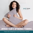 thumbnail image 4 of Posh Home Jersey Knit Sheet Set 4-Piece Breathable Cotton Sheets - Flat, Fitted Sheets & 2 Pillowcases - Full, Lilac Haze, 4 of 9