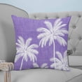 thumbnail image 4 of Pillow Covers 18x18 Set of 2, Purple Palm Trees Square Throw Pillow Covers for Couch/Sofa/Living Room, Farmhouse Tropical Summer Beach Decorative Soft Pillowcases for Couch Throw Pillows, 4 of 7