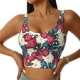 thumbnail image 2 of Picia Beautiful Flower Sports Bra for Women,Padded Strappy Sports Bras Medium Support Yoga Bra with Removable Cups,Running Yoga Bra-Medium, 2 of 9