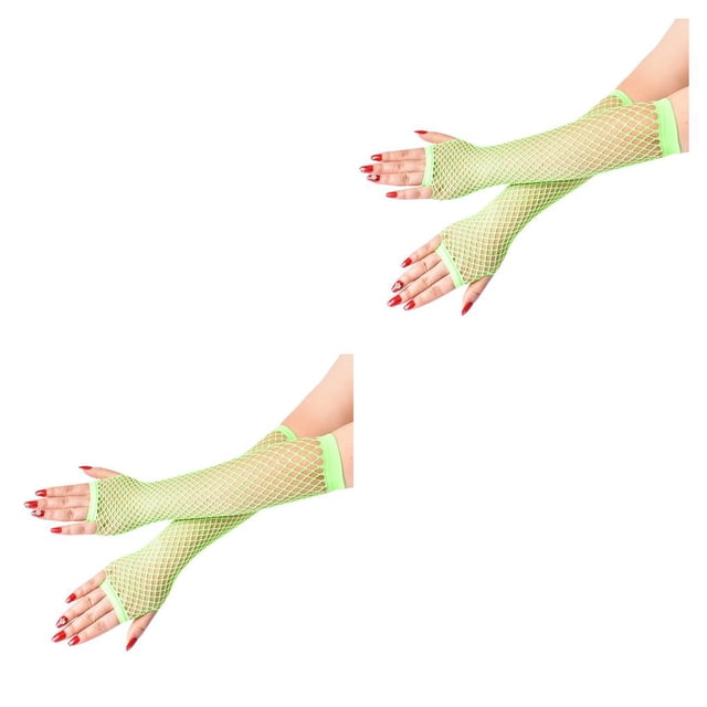 Guantes de red de malla Minnieouse mitones decorativos de nailon unisex