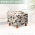 thumbnail image 5 of TSOVTHRID Cartoon Cat Paw Floral Print Stretch Ottoman Cover Square Ottoman Slipcovers for Foot Stool & Folding Storage Furniture Soft Form Fit with Elastic Bottom for Pets, 5 of 7