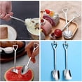 thumbnail image 3 of 8 cucharas mezcladoras de acero inoxidable cuchara de postre cuchara de café pala creativa JM Plata, 3 of 5