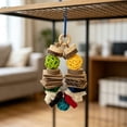 thumbnail image 3 of Rabbit Chew Toys for Teeth - Natural Wooden Pet Hanging Toy for Small Animals, Guinea Pigs & Hamsters - 8.3" x 5.1" Cage Accessories for Grinding & Biting, 3 of 4