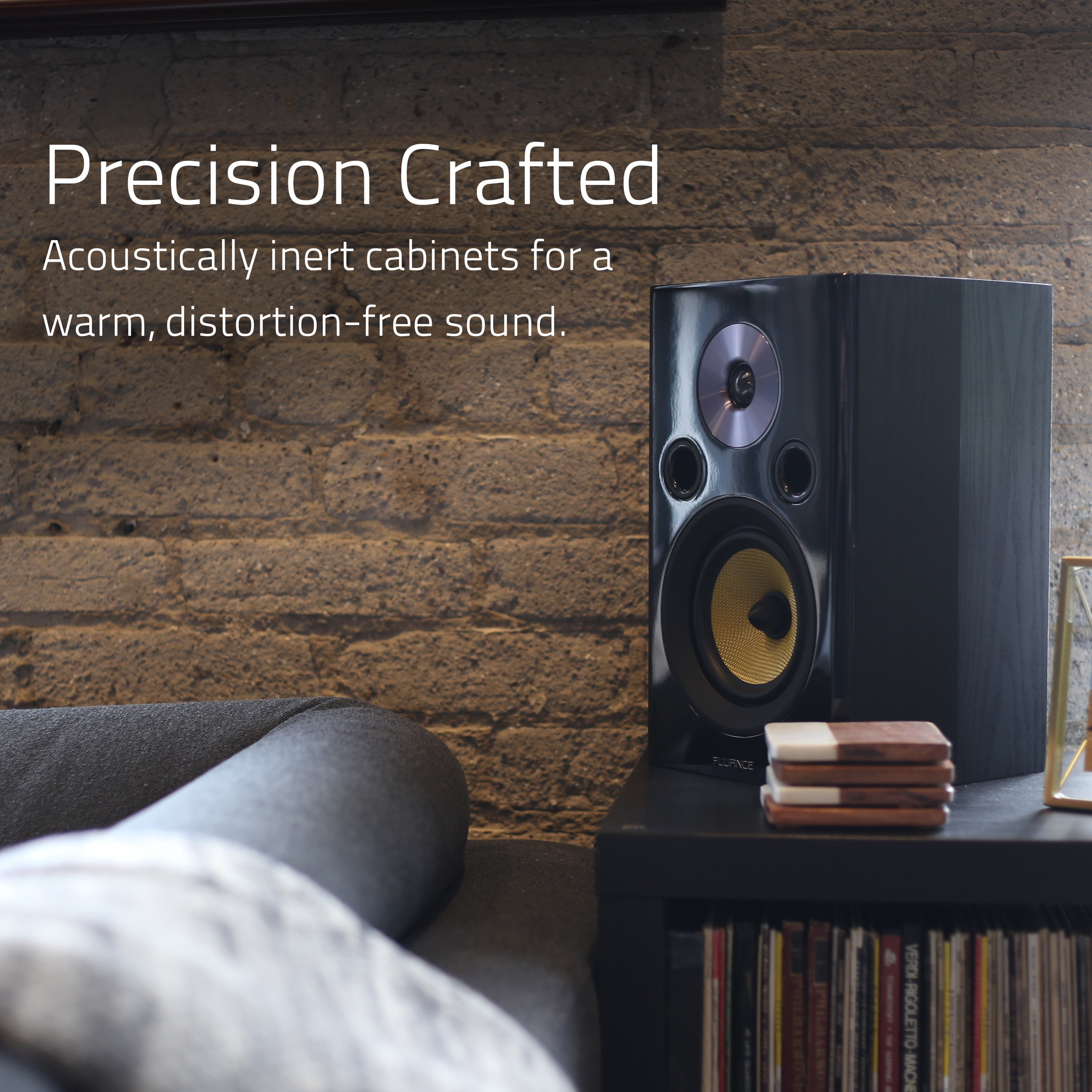 Fluance Signature HiFi 2-Way Bookshelf Surround Sound Speakers for 2-Channel Stereo Listening or Home Theater System - Black Ash/Pair (HFS)