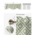 thumbnail image 5 of Geometric Square Textured Sage Green Window Curtain Living Room Kitchen Cabinet Tie-up Valance Curtain Rod Pocket Valance, 5 of 6