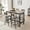 Gray, variant on QNACPY 4 Piece Long Bar Table and Chairs Set for 3, Industrial Counter Height Dining Tables Set with Sofa Table and 3 Upholstered Stools with backrest for Breakfast Nook Restaurant,Brown